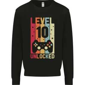 10th Birthday 10 Year Old Level Up Gaming Kids Sweatshirt Jumper