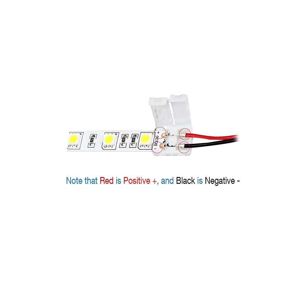 2-Pin Clip-On LED Tape Power Jumpers - 6 in