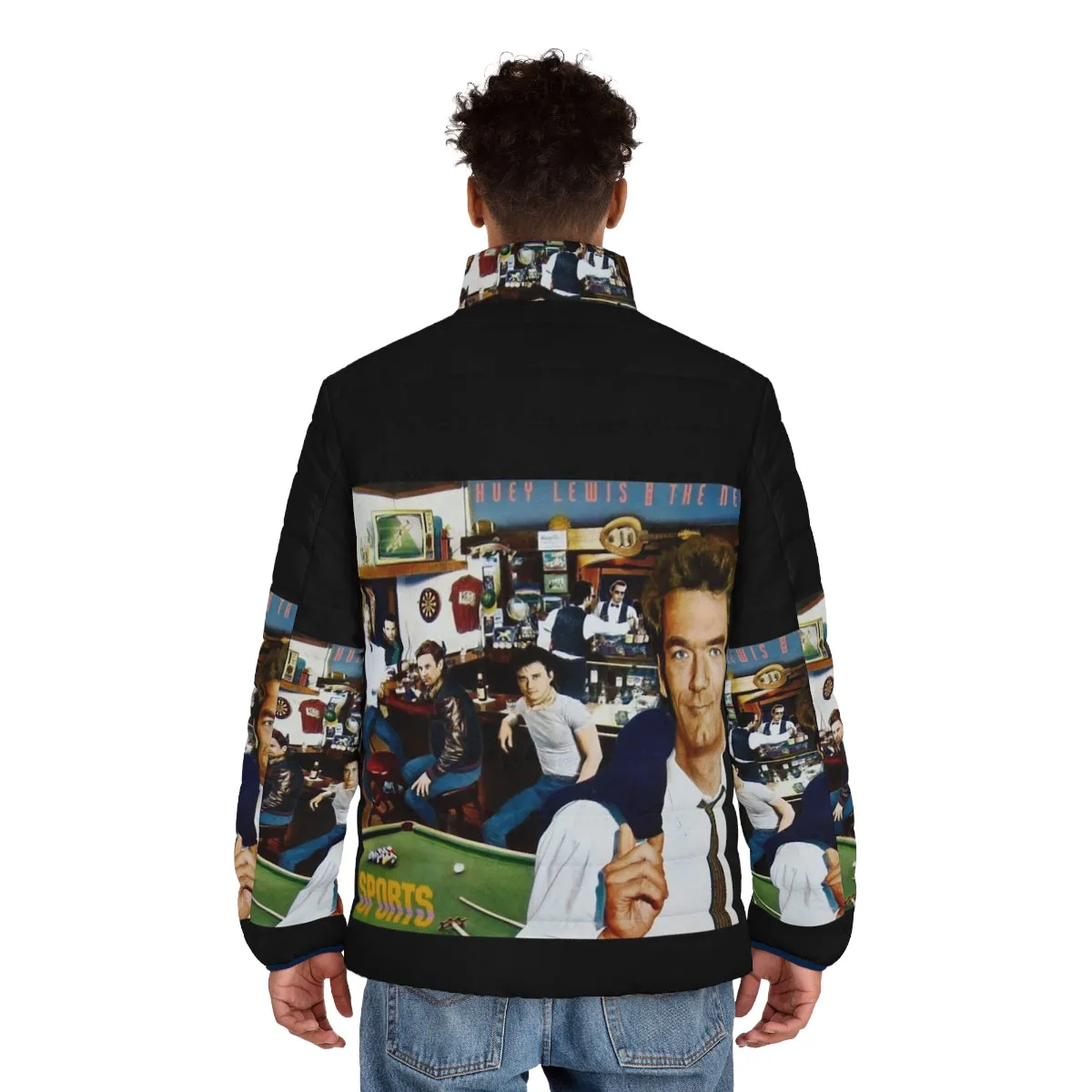 80s Inspired Huey Lewis The News Puffer Jacket