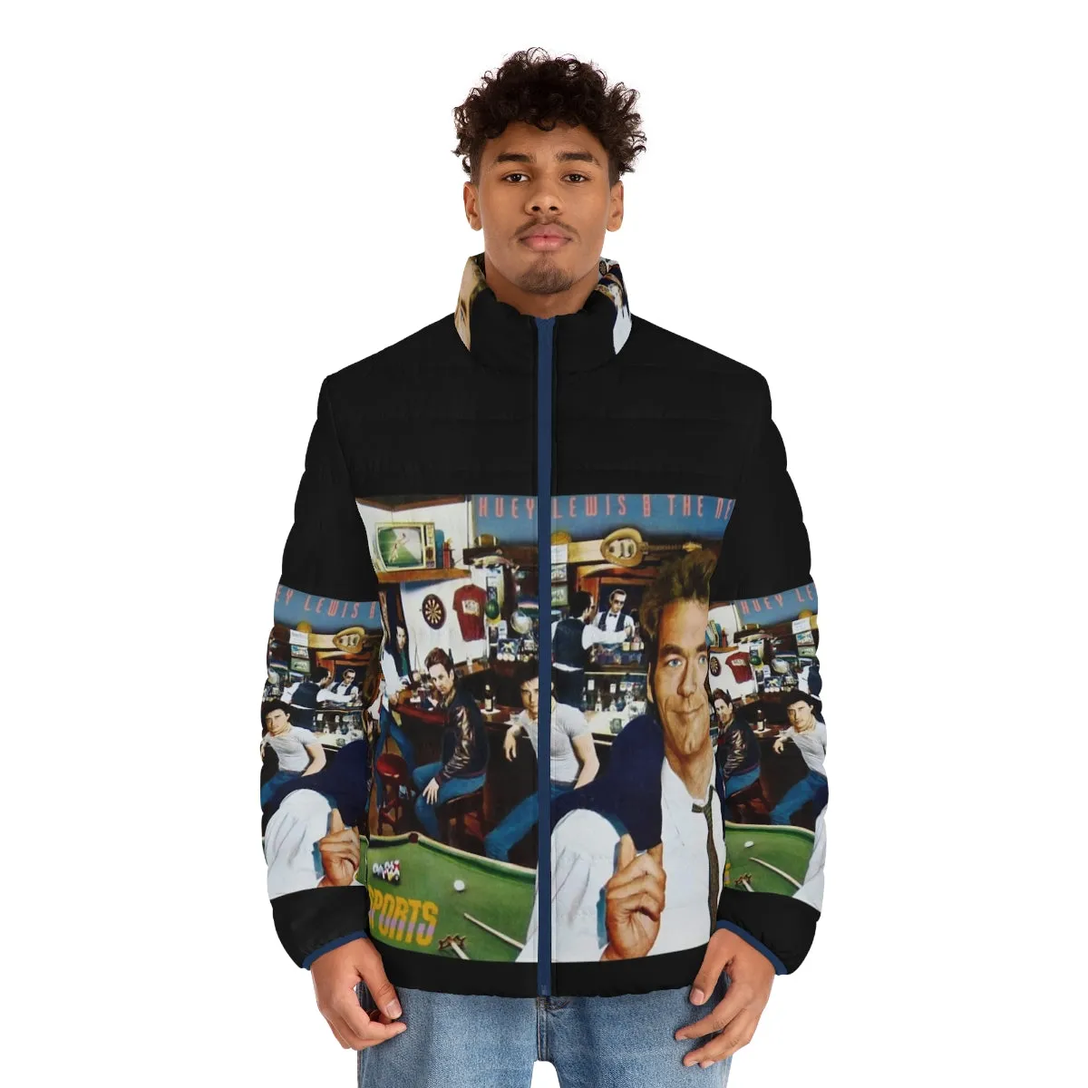 80s Inspired Huey Lewis The News Puffer Jacket
