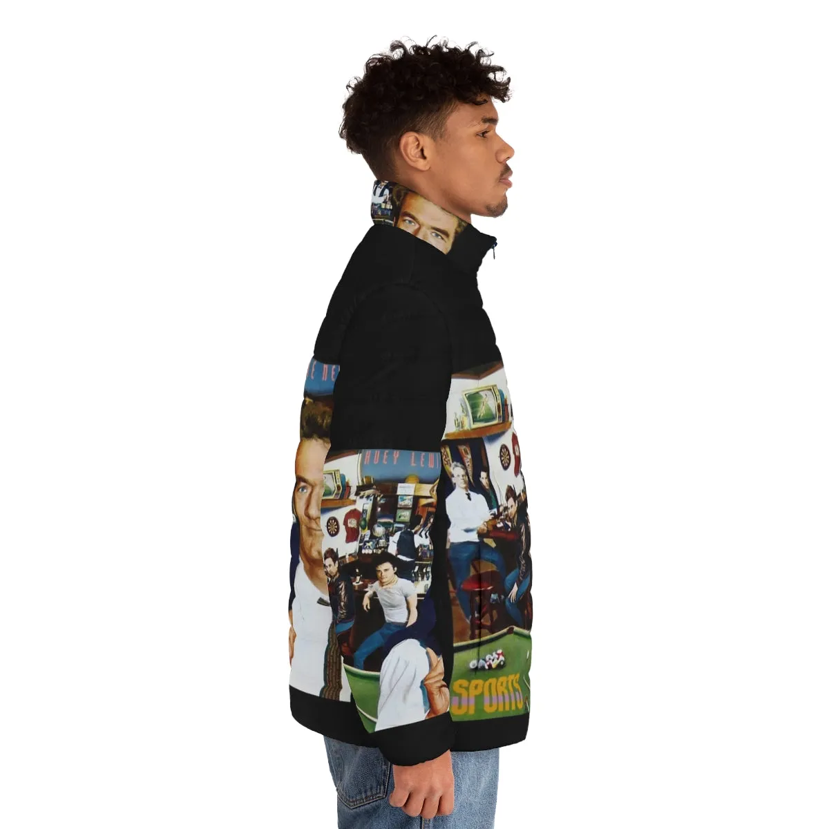 80s Inspired Huey Lewis The News Puffer Jacket