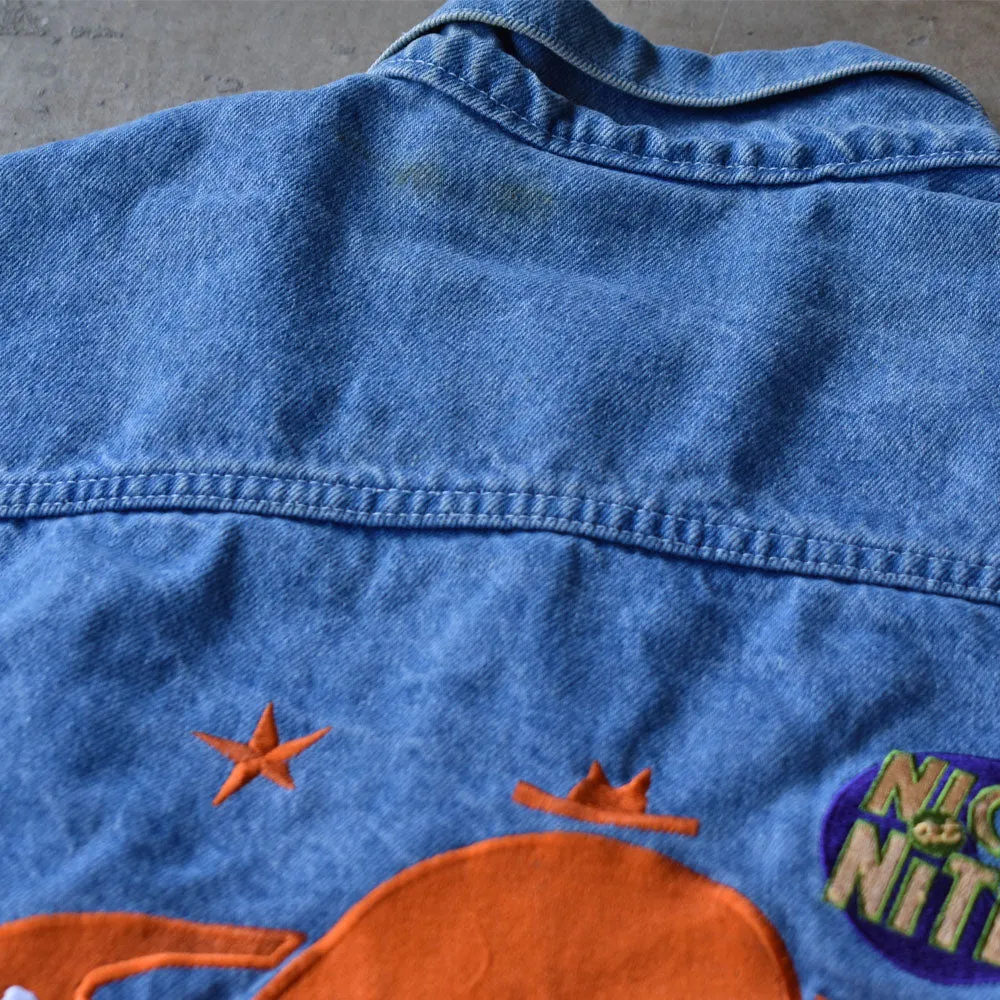 90's　Nickelodeon/ニコロデオン “NICK at NITE” 企業刺繍 デニムジャケット　USA製　230711