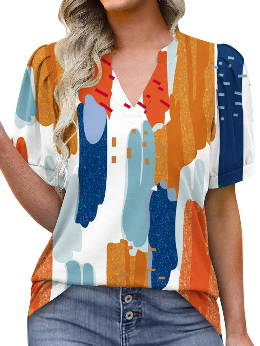 Abstract Print Tunic Top