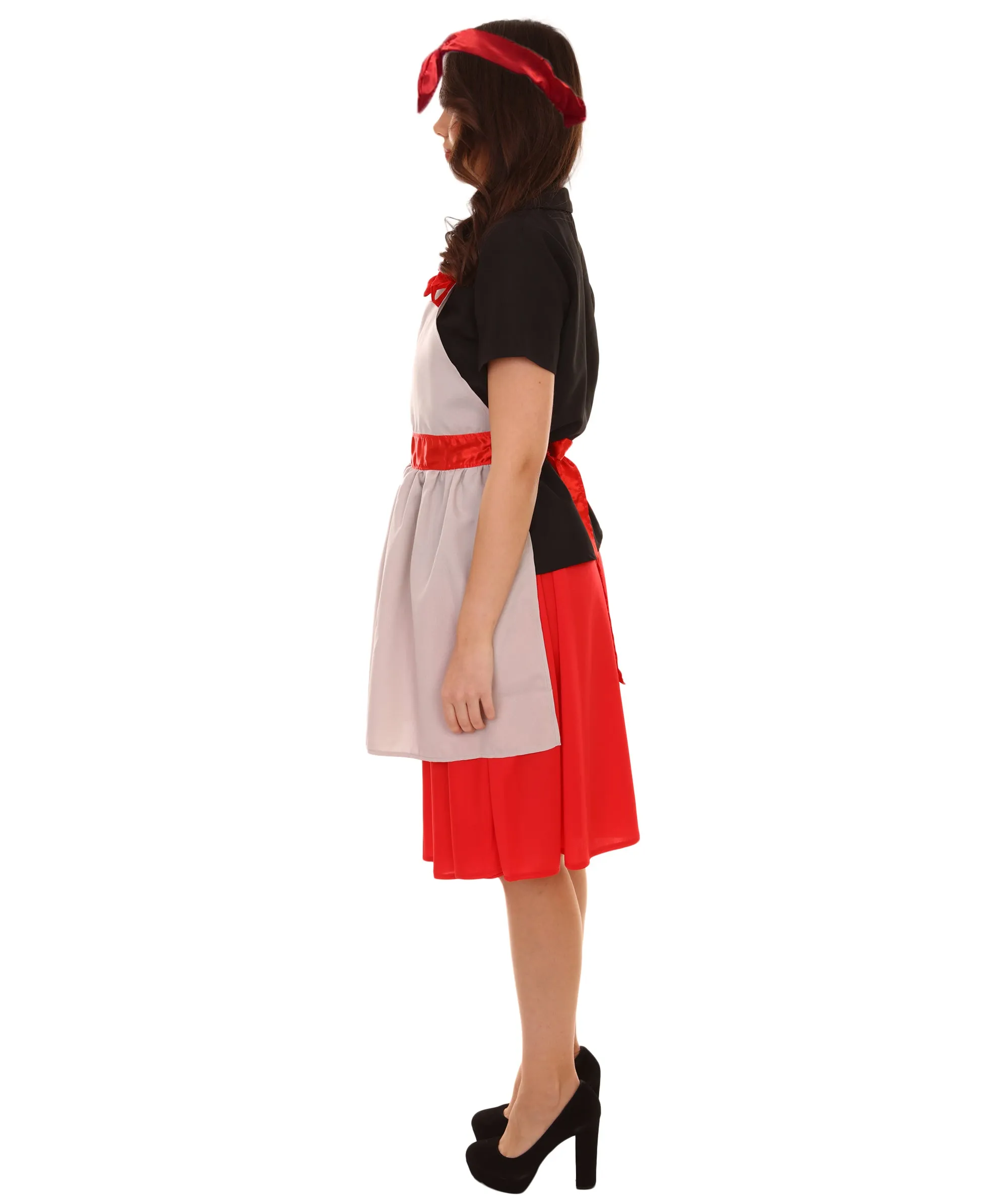 Adult Women's 50's Housewife 4 Pc Historical Costume | Multi Color Cosplay Costume