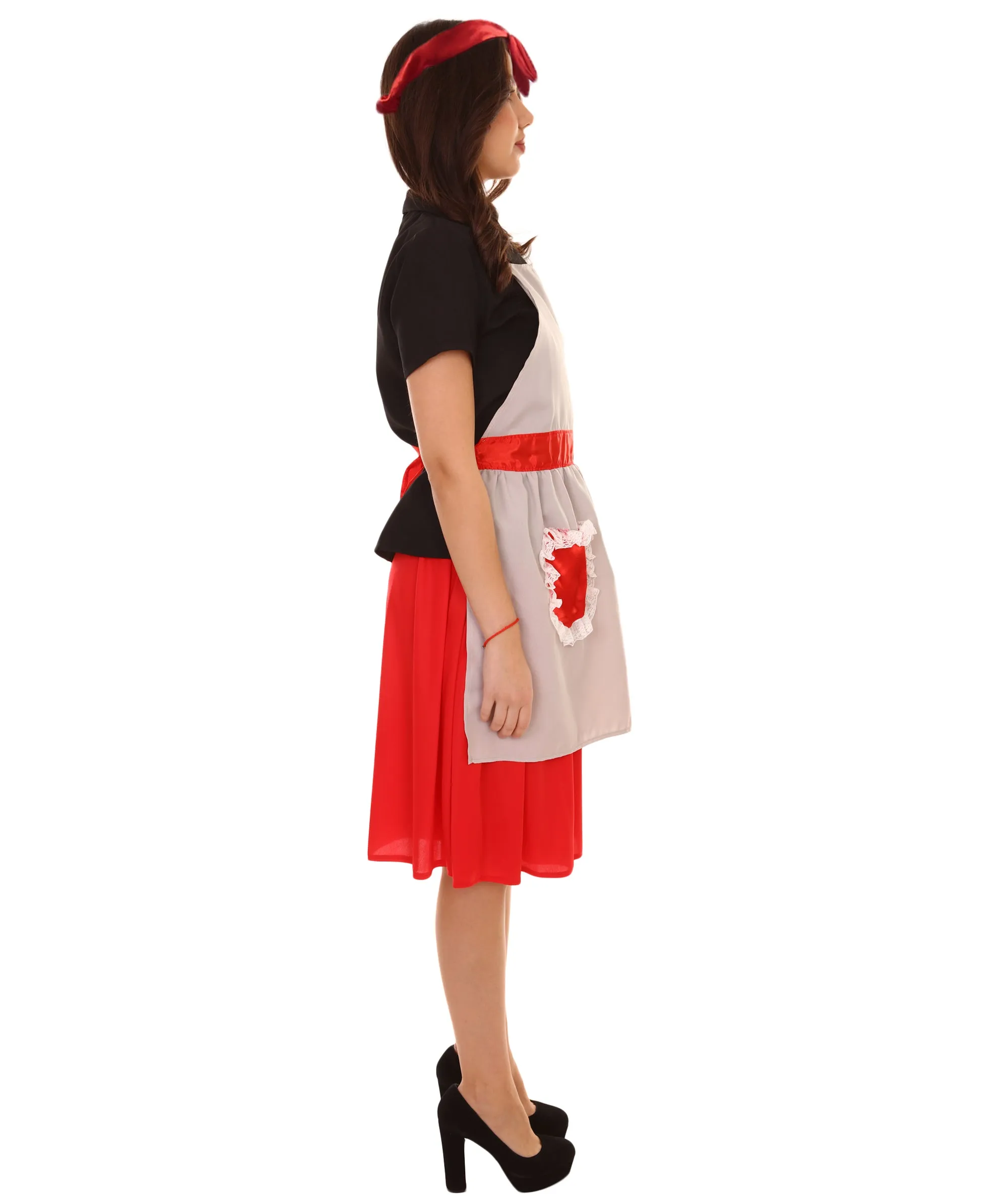 Adult Women's 50's Housewife 4 Pc Historical Costume | Multi Color Cosplay Costume