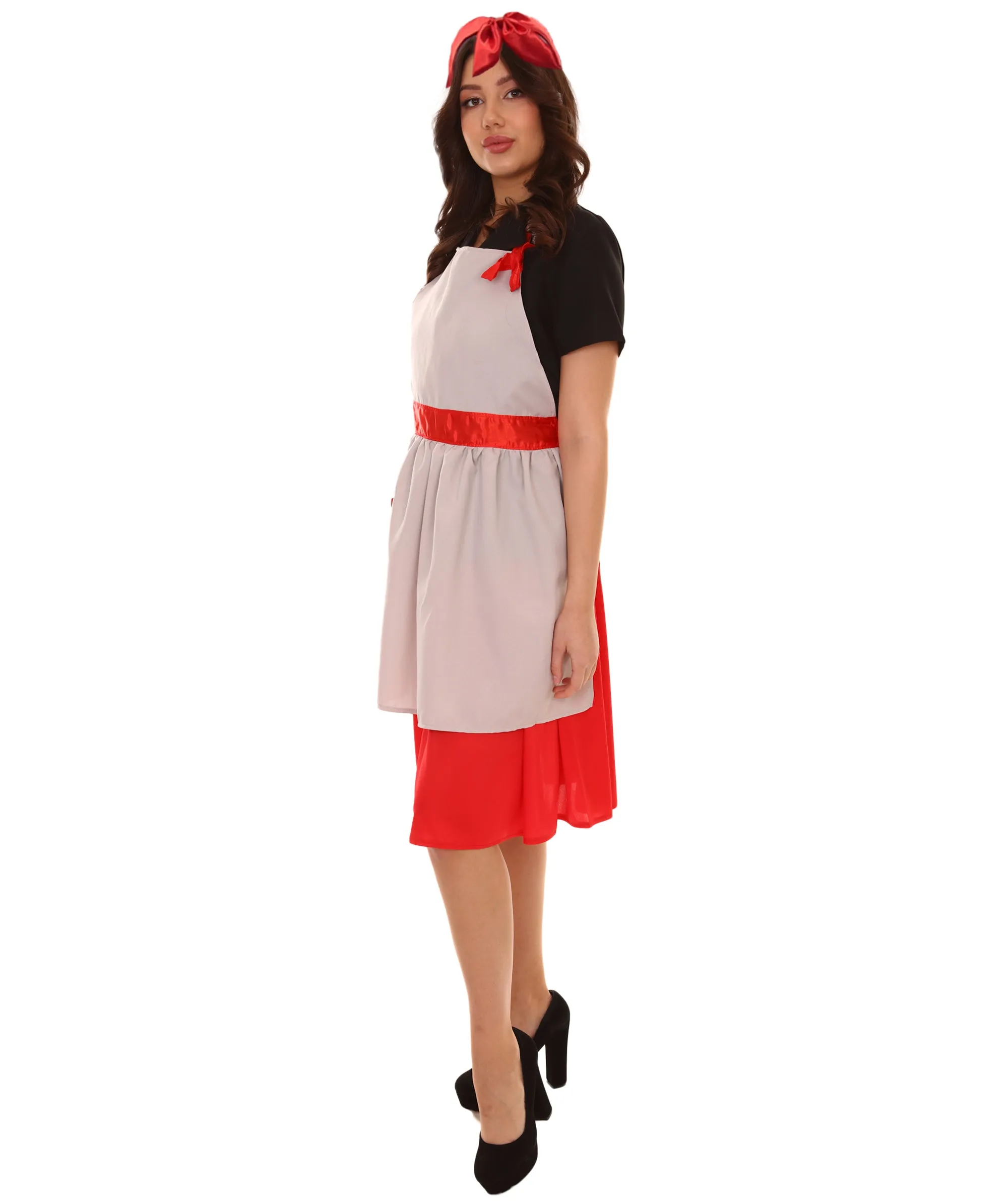 Adult Women's 50's Housewife 4 Pc Historical Costume | Multi Color Cosplay Costume