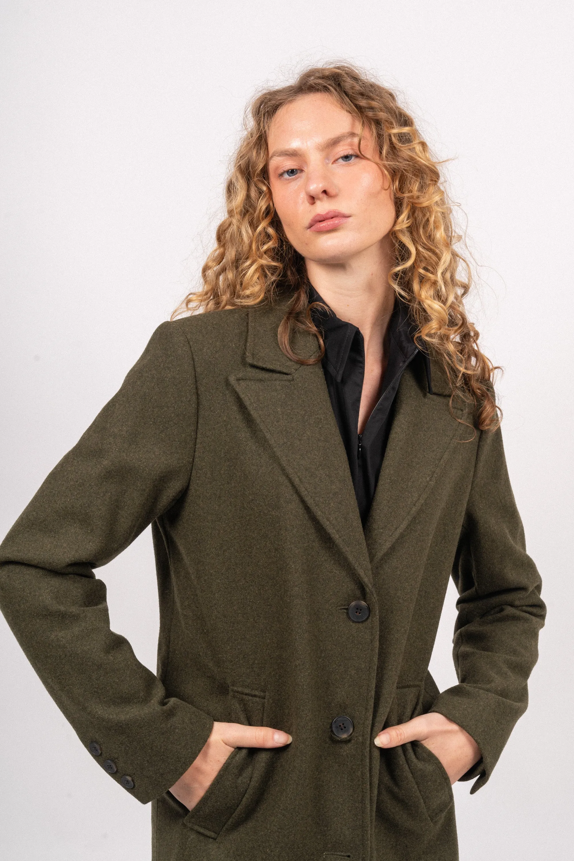 Alma Wool Coat - Ivy Green