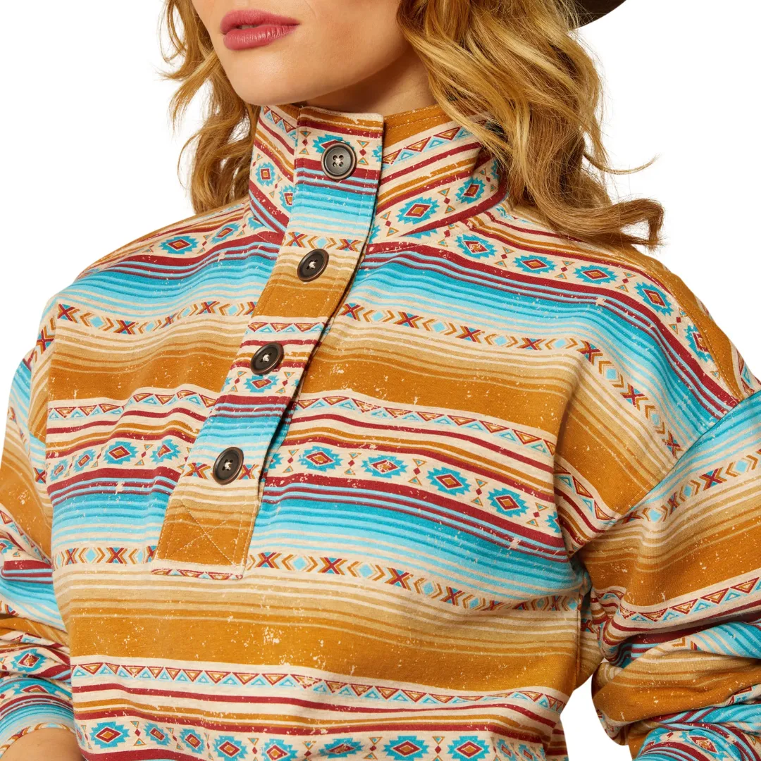 Ariat Women's Hometown Fallon Serape Print Orange Sweatshirt
