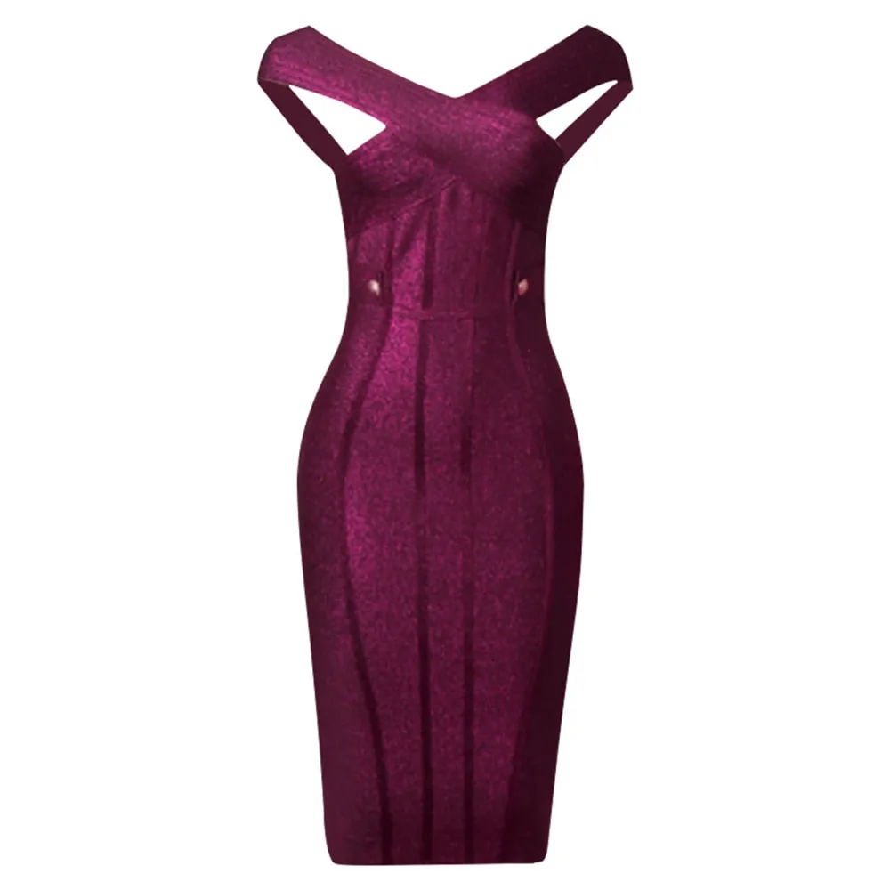 Ashore Shop New Sexy Fashion Women Elegant Bandage Dress Bodycon Ladies  Summer Dresses Birthday Evening Party Club Midi Clothing