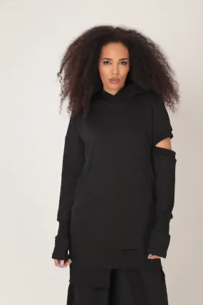 Asymmetrical hoodie - ORINA