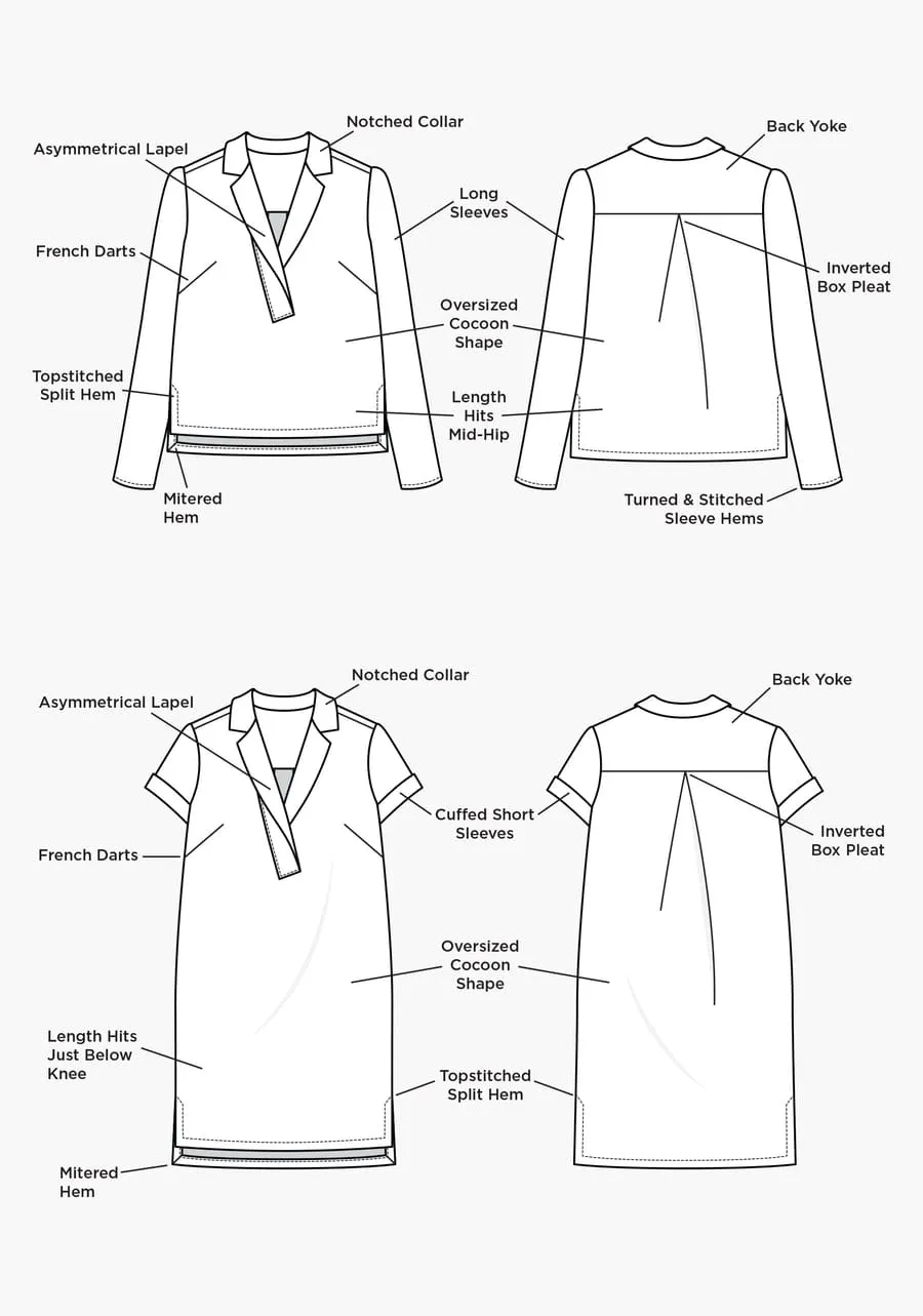 Augusta Shirt & Dress Sizes 0-18 - Grainline Studio