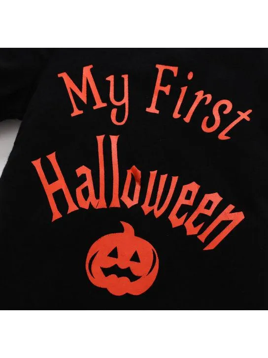 Baby Boy 3-Piece Halloween Set My First Bodysuit Stripe Pants Hat