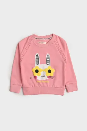 Baby Pink Rabbit Face Sweatshirt