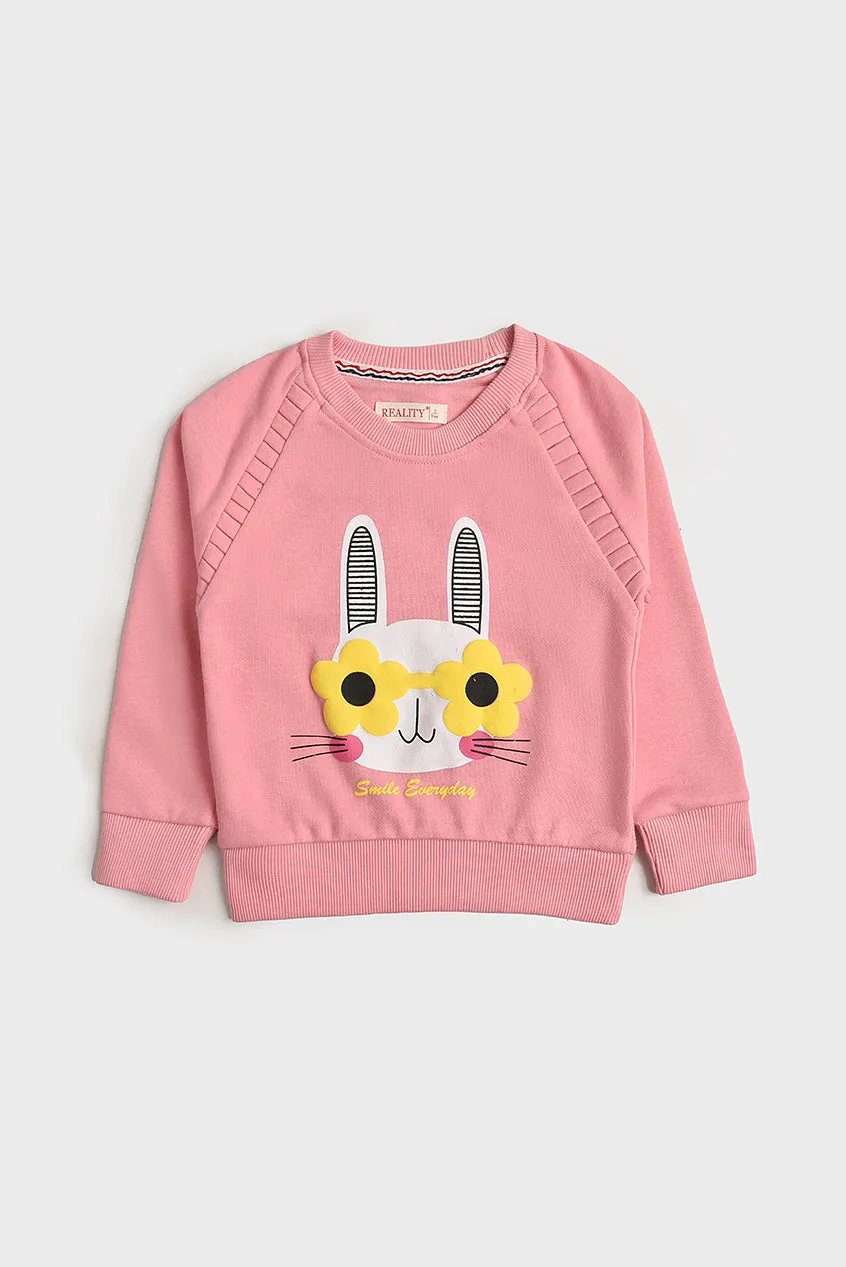 Baby Pink Rabbit Face Sweatshirt