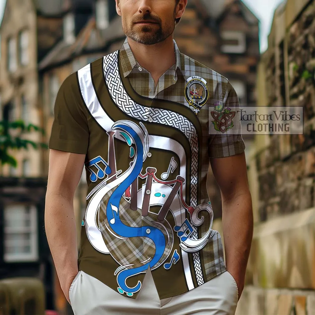 Baillie Dress Tartan Short Sleeve Button Shirt with Epic Bagpipe Style