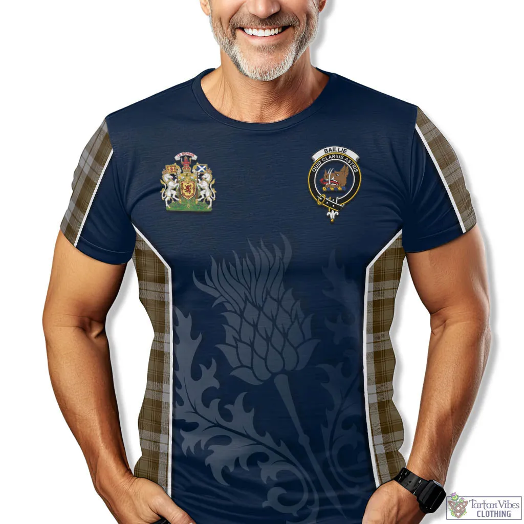 Baillie Dress Tartan T-Shirt with Family Crest and Scottish Thistle Vibes Sport Style
