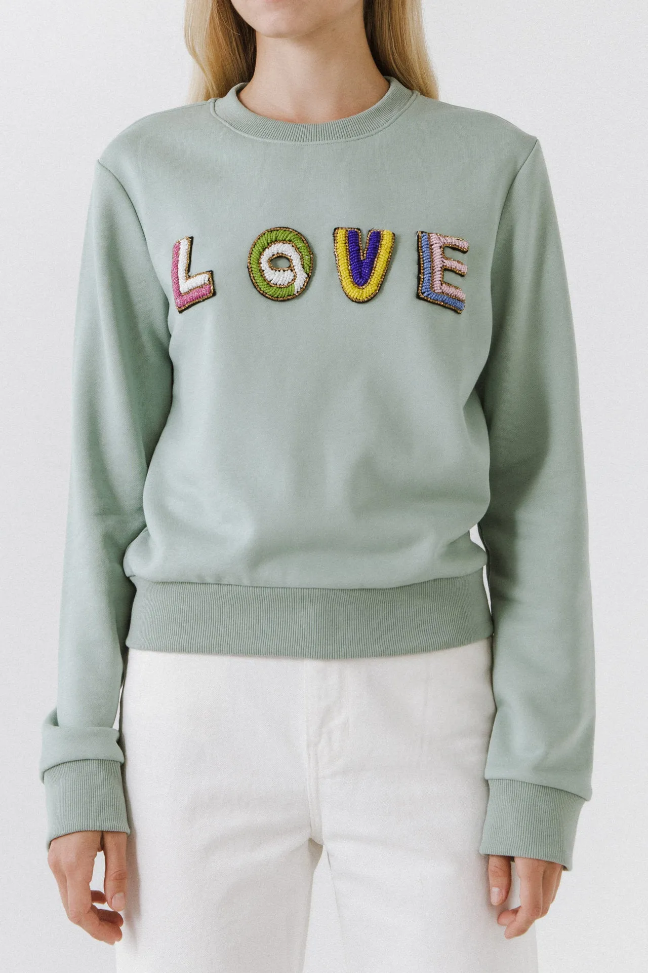 Beads Lettering Sweatshirt