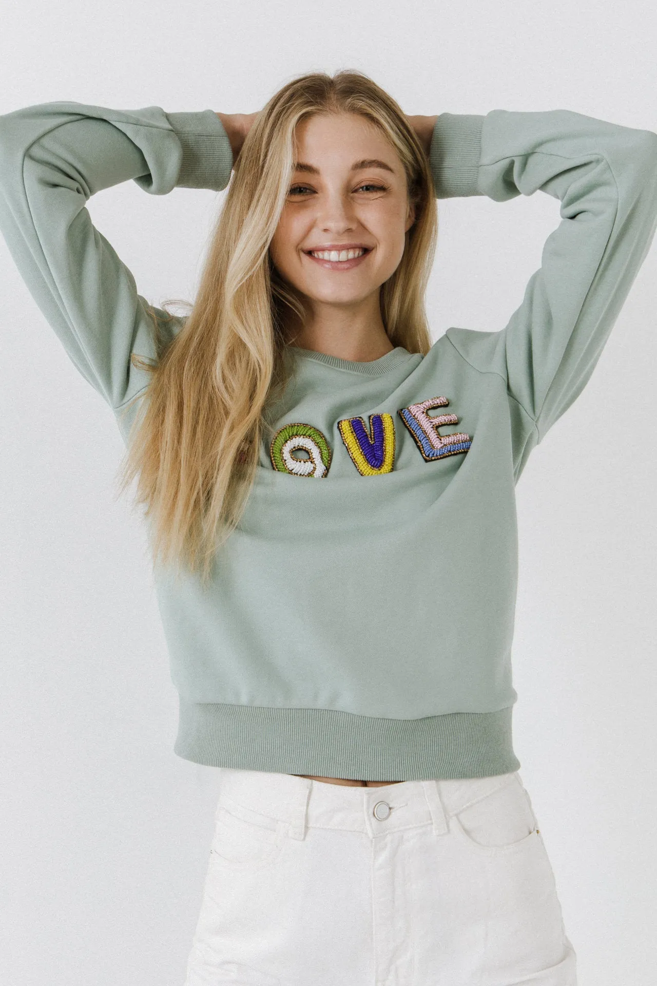 Beads Lettering Sweatshirt
