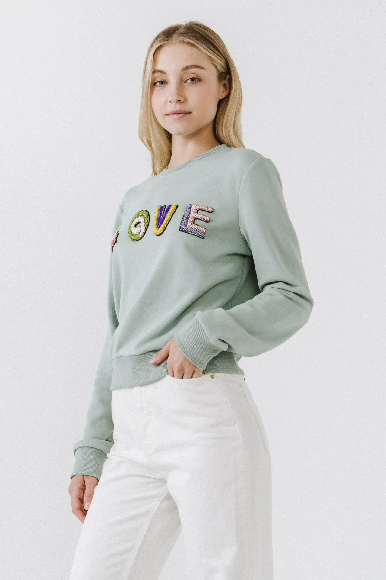 Beads Lettering Sweatshirt