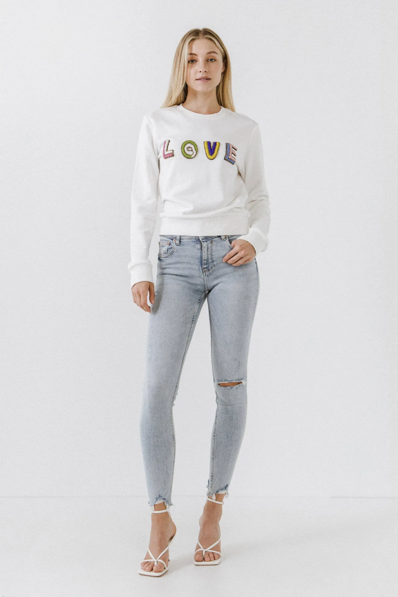 Beads Lettering Sweatshirt