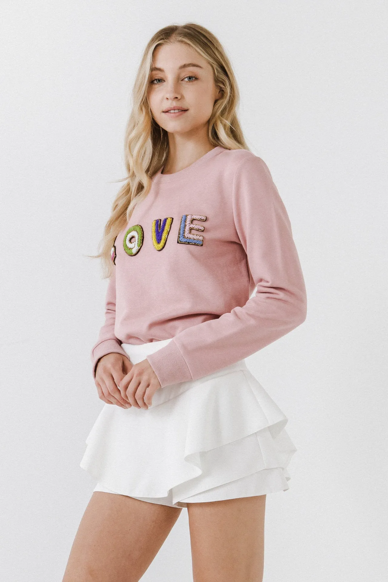 Beads Lettering Sweatshirt