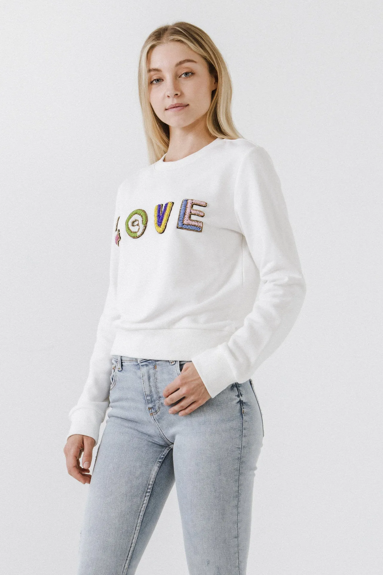 Beads Lettering Sweatshirt