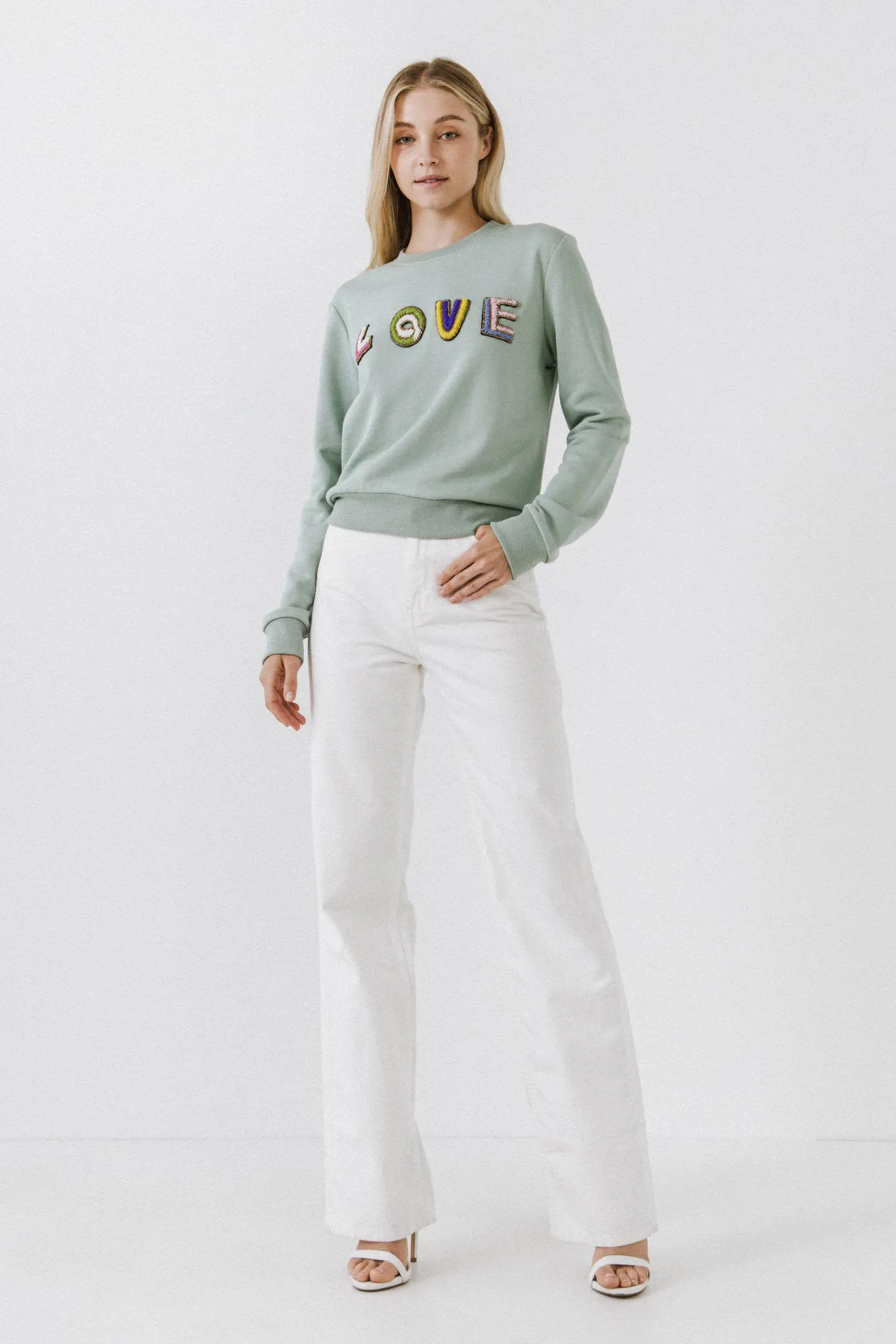 Beads Lettering Sweatshirt