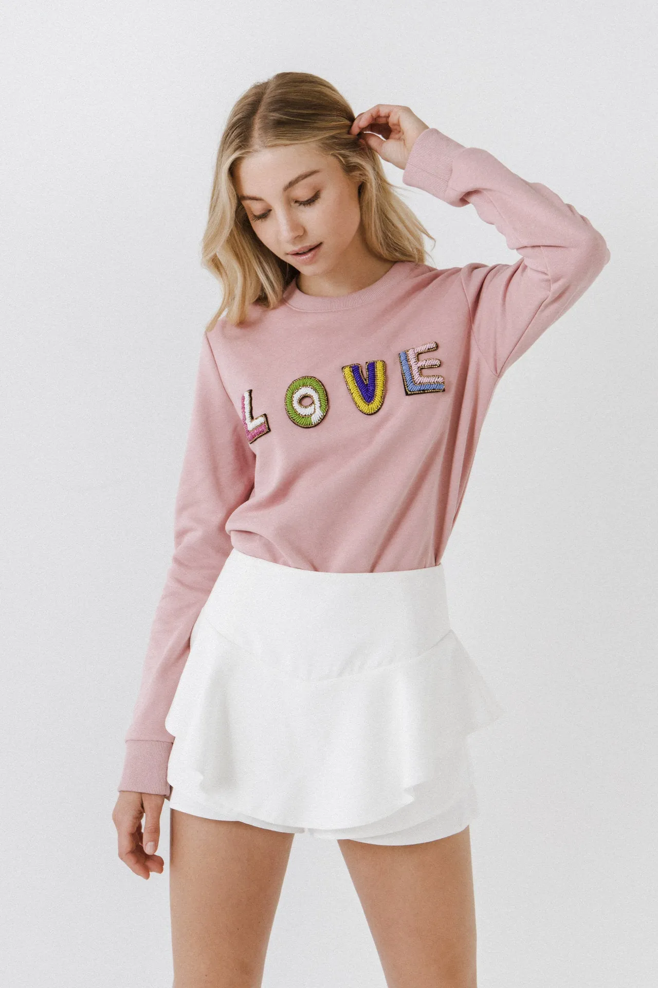 Beads Lettering Sweatshirt