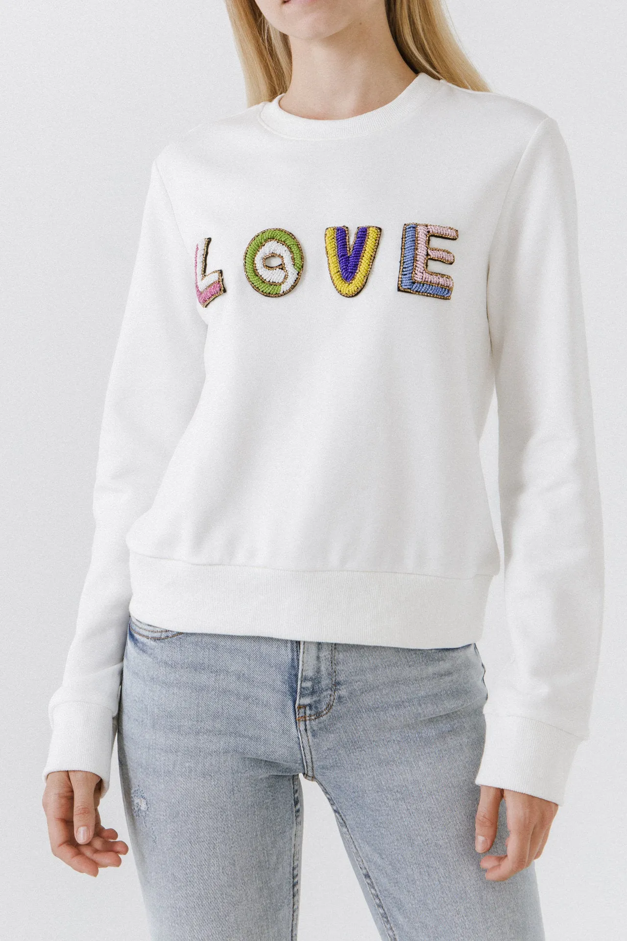 Beads Lettering Sweatshirt