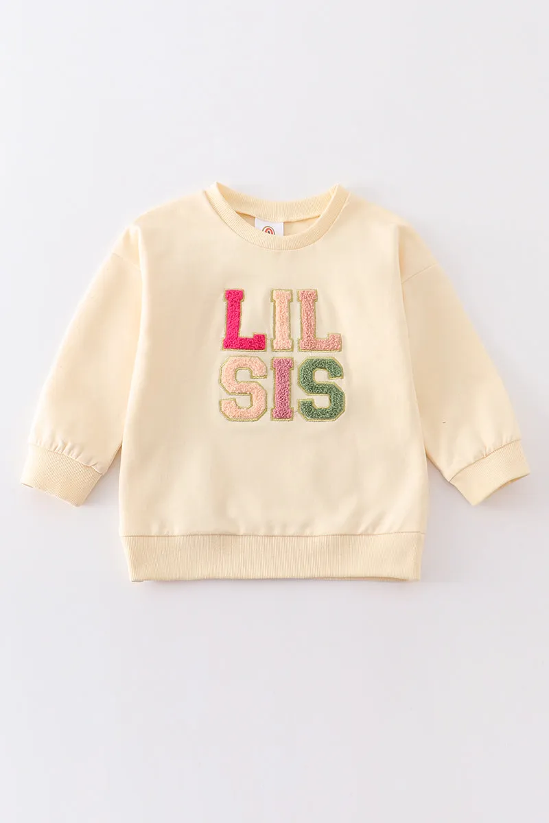 Beige LIL SIS french knot sweatshirt