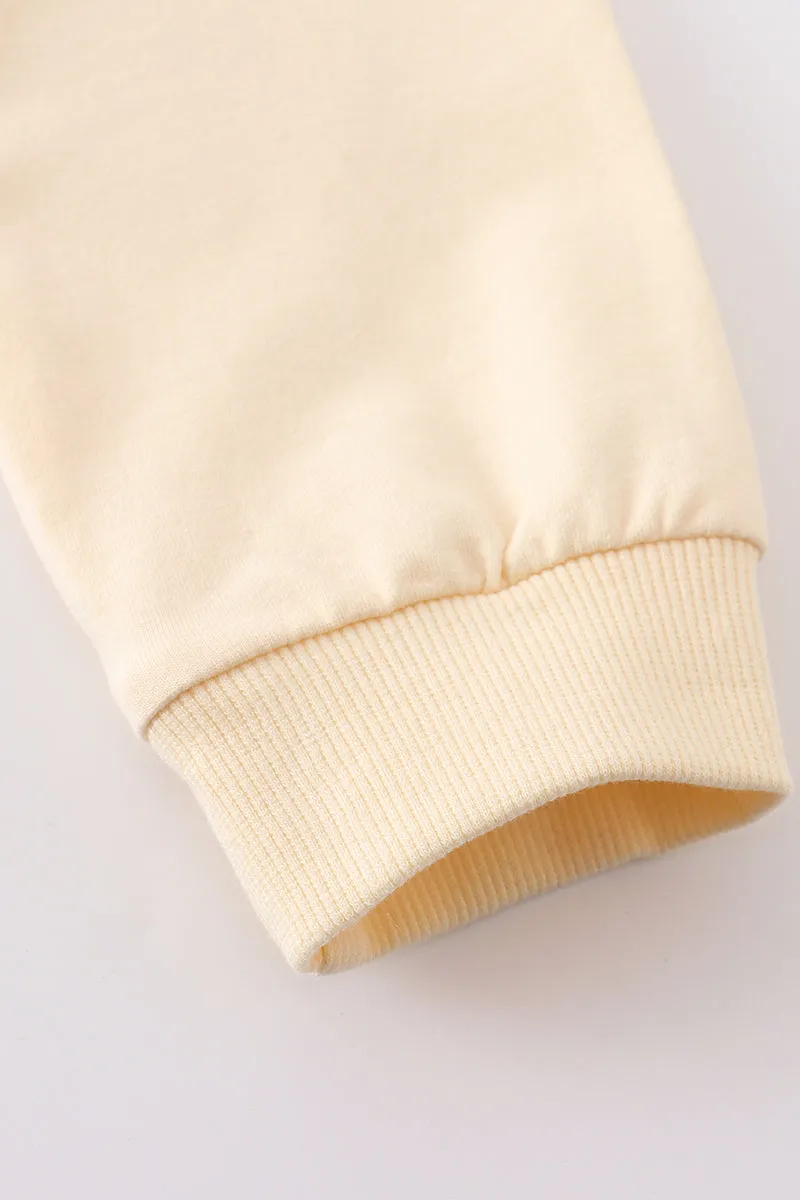 Beige LIL SIS french knot sweatshirt