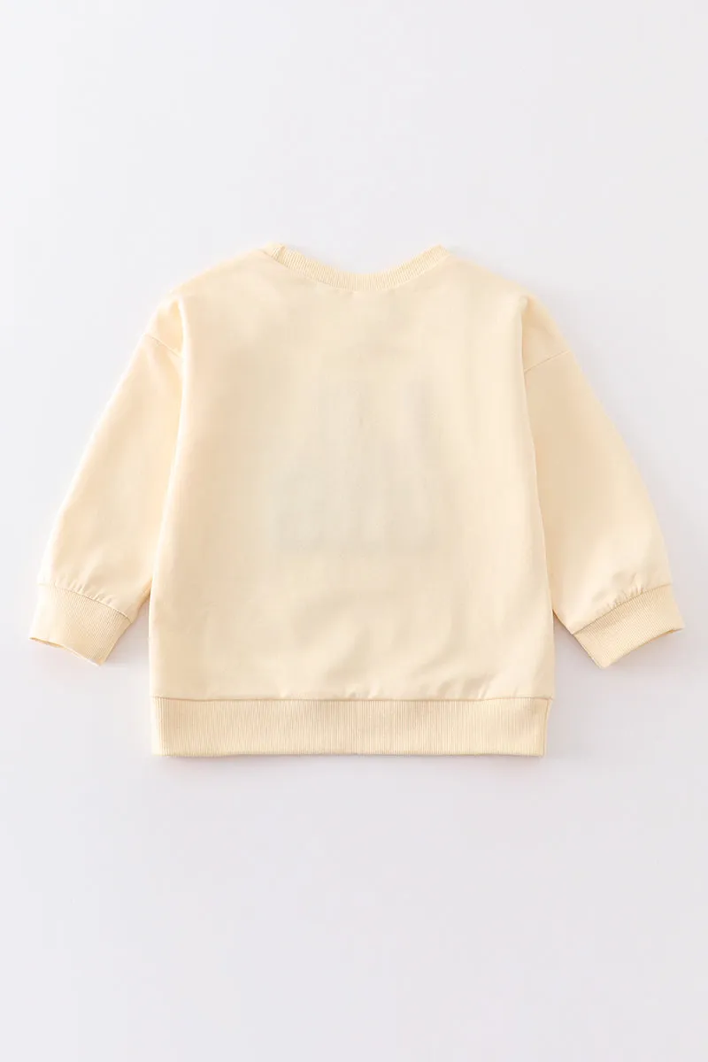 Beige LIL SIS french knot sweatshirt