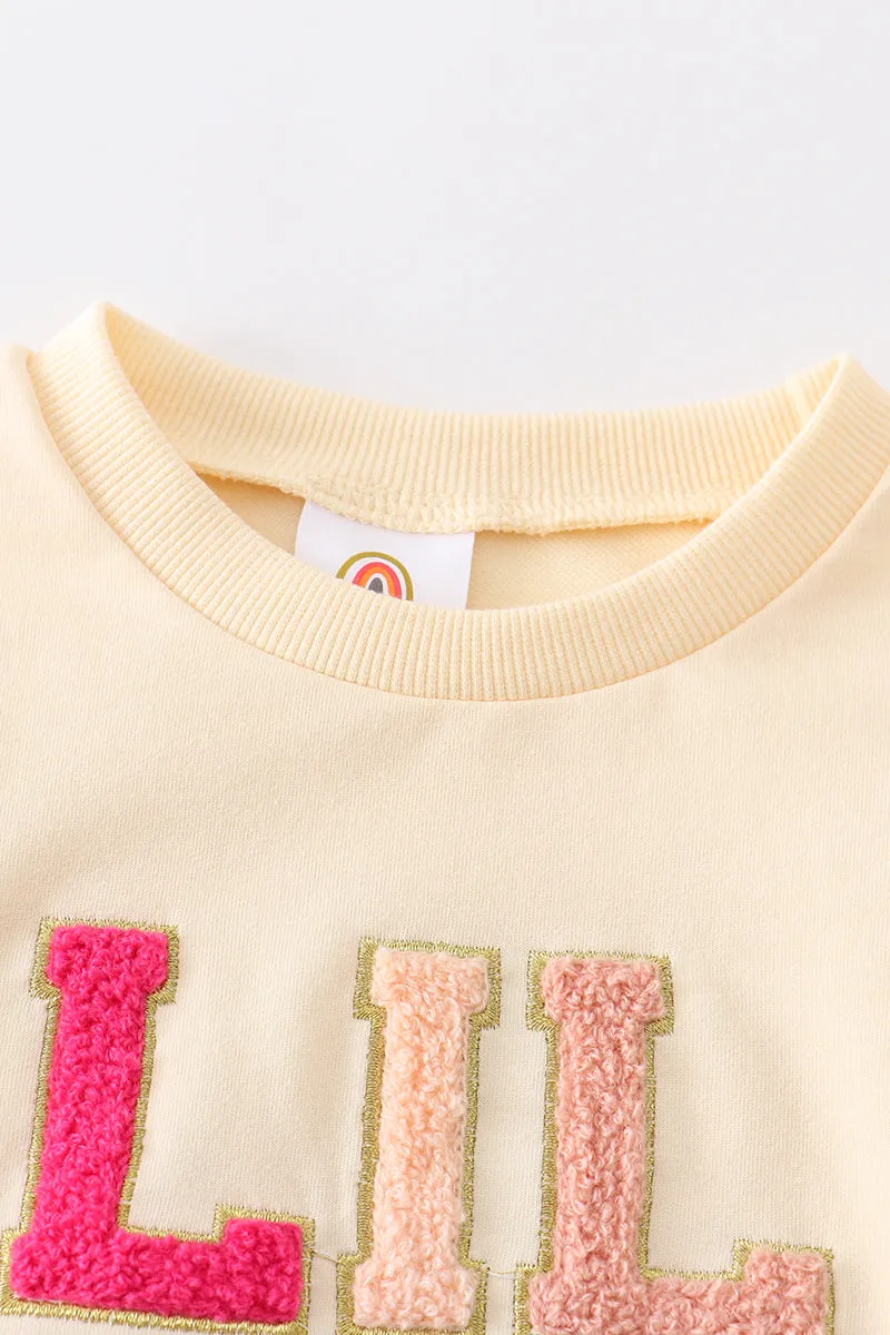 Beige LIL SIS french knot sweatshirt
