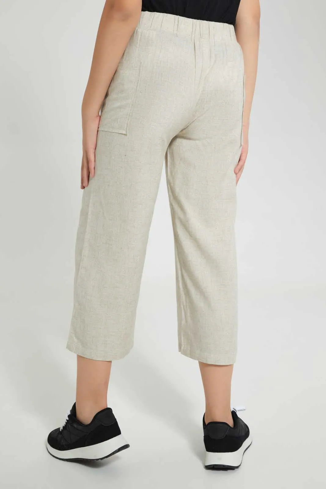 Beige Linen Culottes