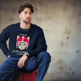 Biker cat, Unisex sustainable sweatshirt