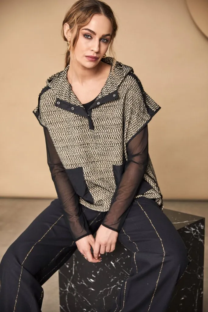 Black Butter Hooded Mix Top 179