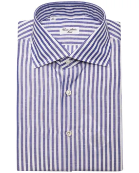 Blue and White Stripe Sport Shirt