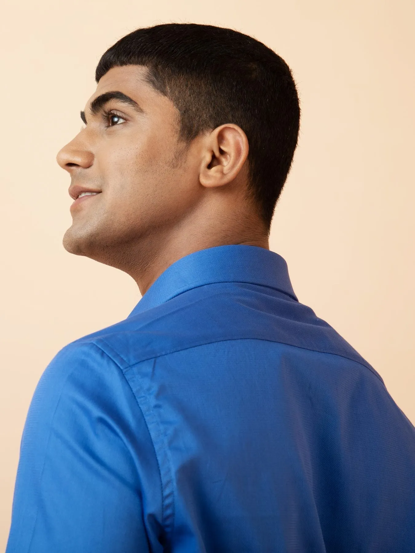 Blue Anti-spill Full Sleeve Slim Fit Formal Shirt