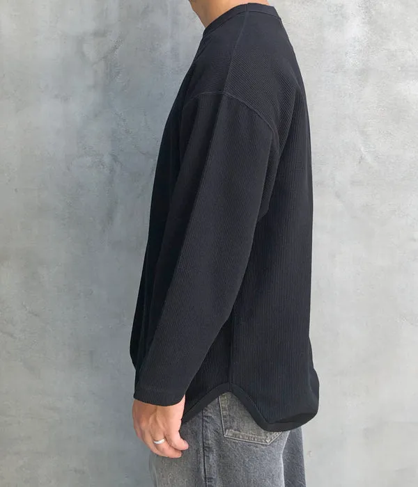 blurhms ROOTSTOCK/ROUGH&SMOOTH THERMAL BASEBALL TEE (BLACK)