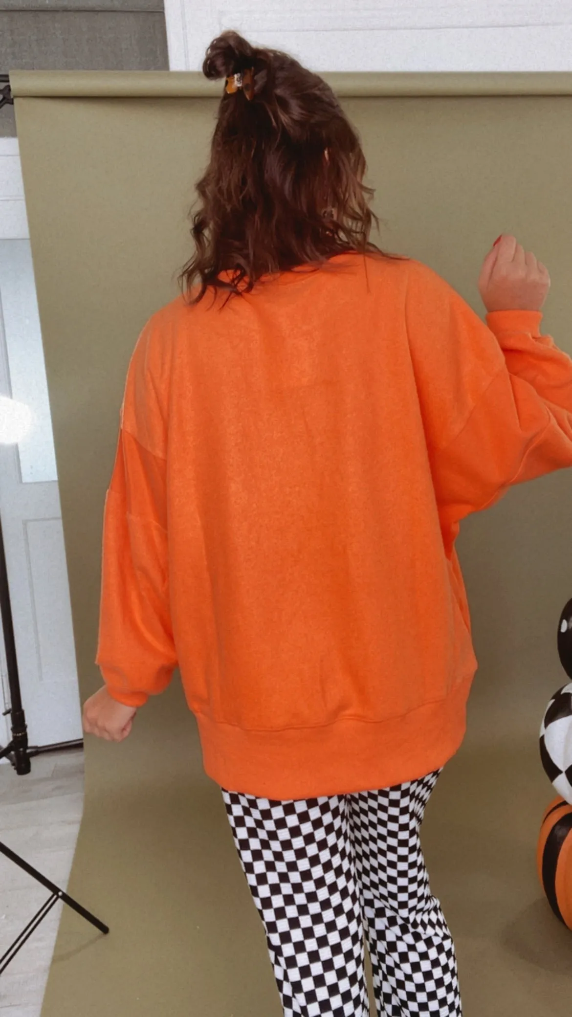 BOO Thing Oversized Halloween Ghost Sweatshirt, Orange