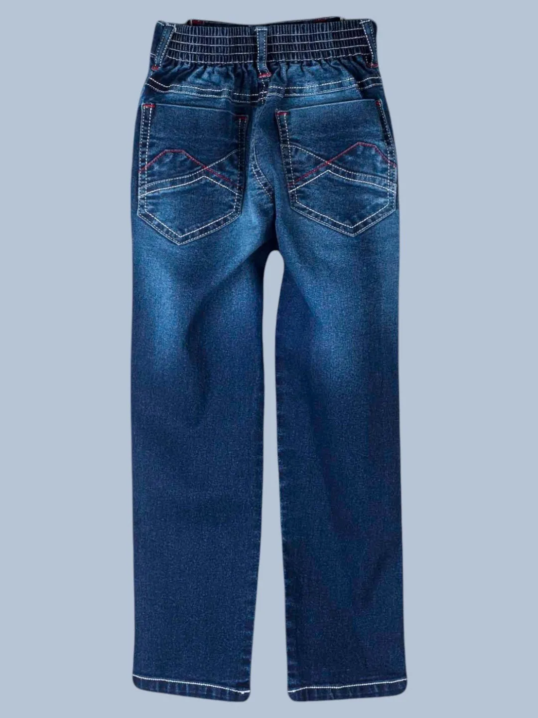 Boys' Dark Wash Denim Jeans with Belt Accent