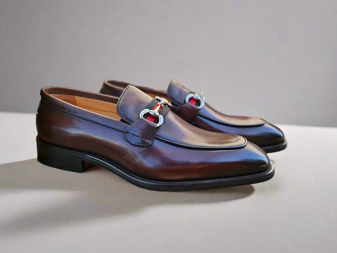 Burnished Calfskin Slip-On Loafer