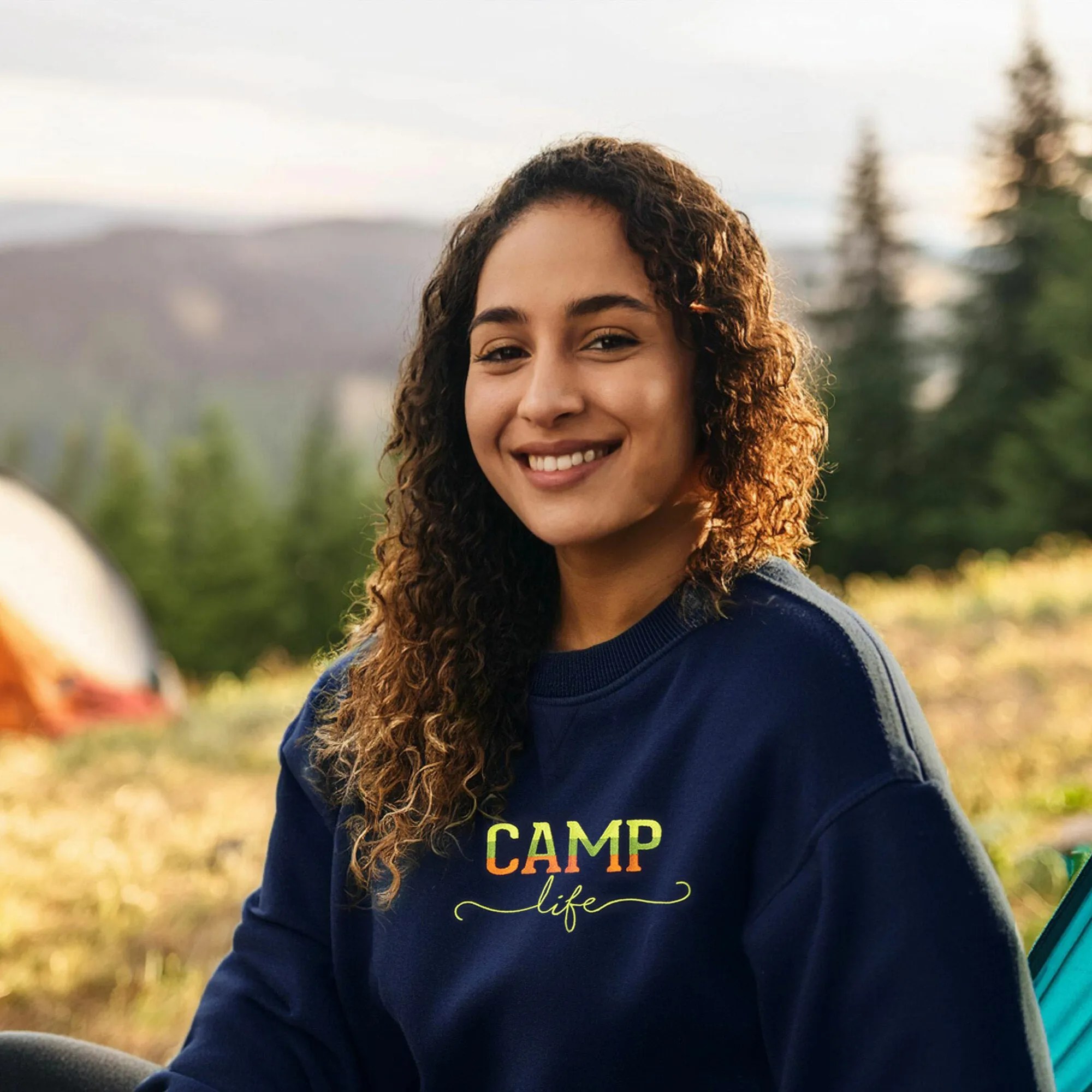 Camp Life Navy Cotton Blend French Terry Sweatshirt