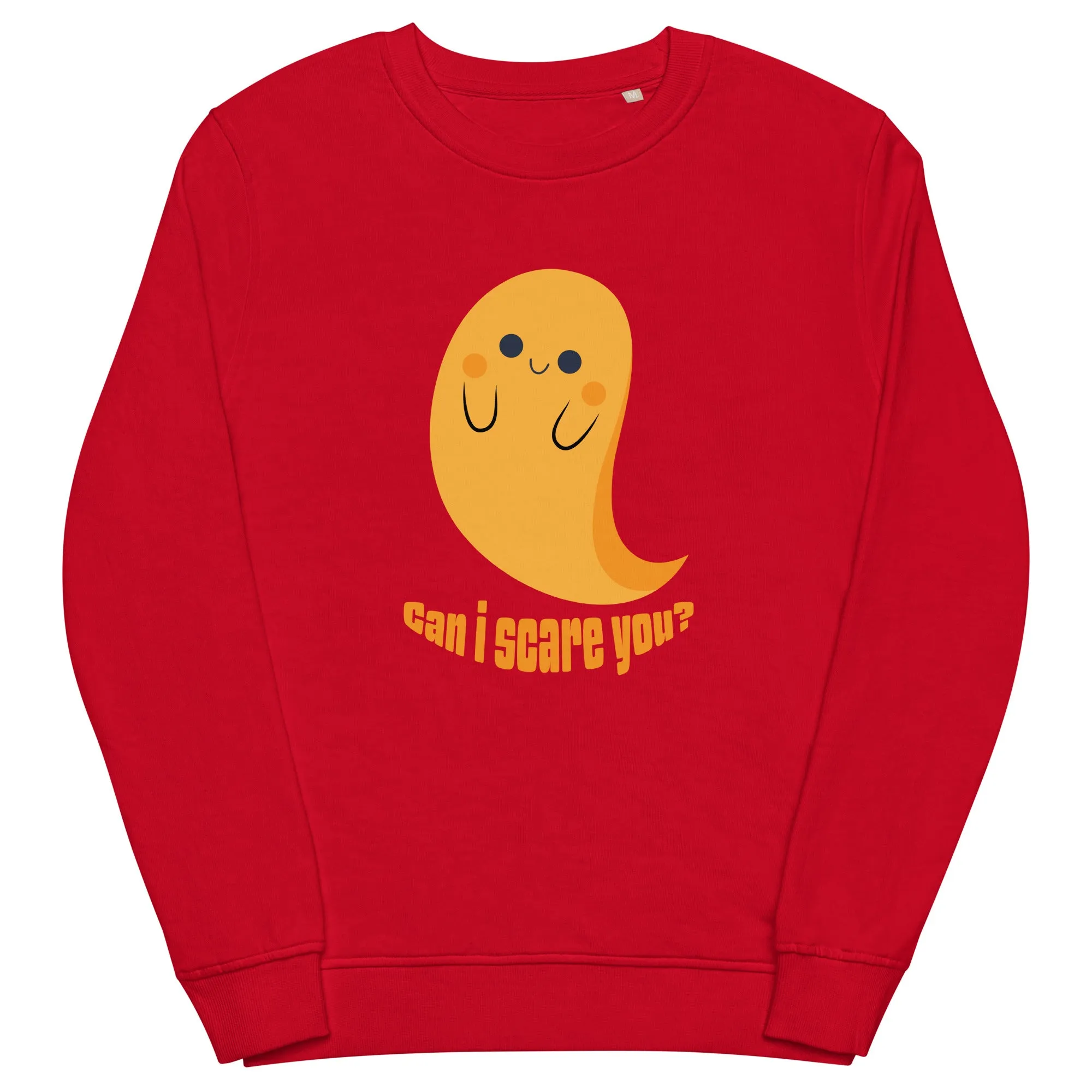 Can I Scare You Halloween Graphic Women Organic Sweatshirt