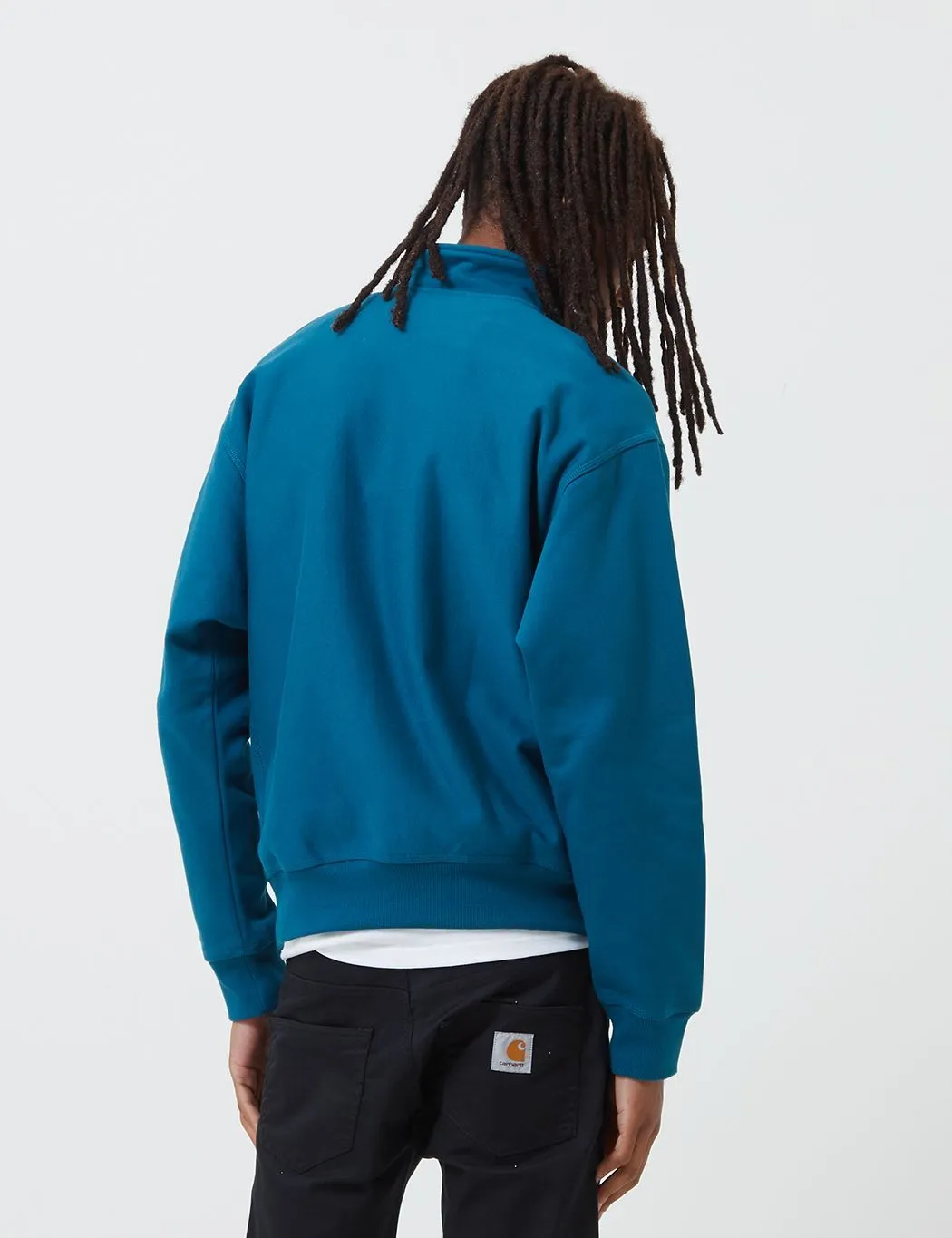 Carhartt-WIP Half Zip American Script Sweat - Moody Blue