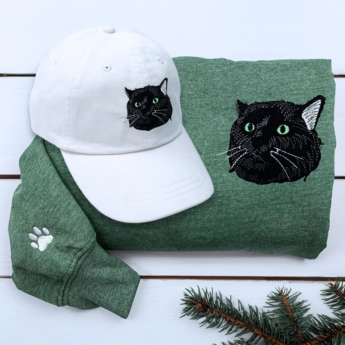 Cat Lover Twin Pack: Embroidered Sweatshirt & Hat