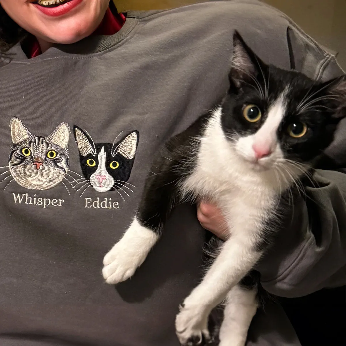 Cat Lover Twin Pack: Embroidered Sweatshirt & Hat