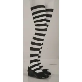 Child white/Black stripe tights