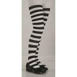 Child white/Black stripe tights