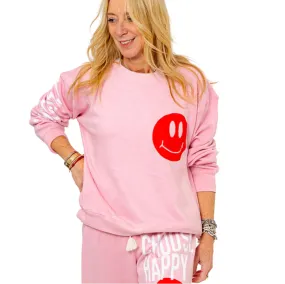 Choose Happy Pink Crew Sweatshirt